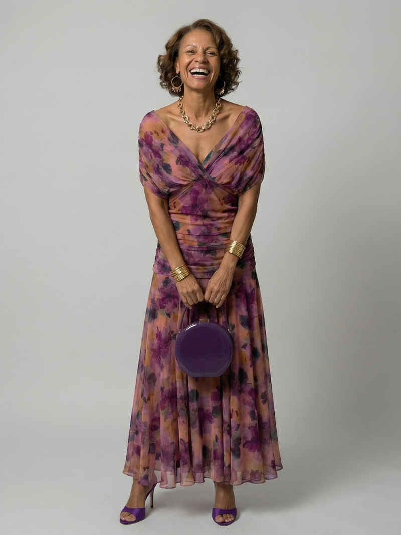 Calen™ | Flowing Midi Dresses with Off-the-Shoulder Design
