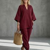 Georgiana™ | Tunic with V-neck and Gathered Pants
