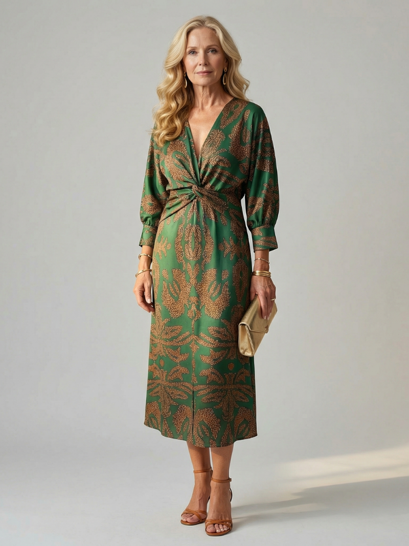Lune™ | Natural Wrap Midi Dress