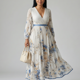 Rielle™ | Wrap Pleated Midi Dress