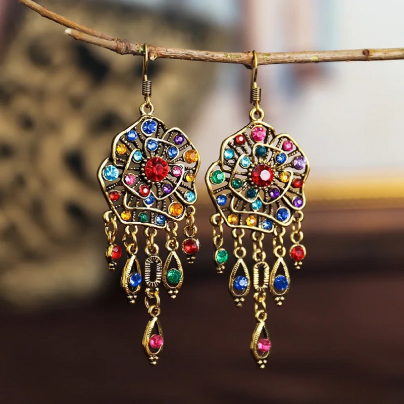 Beatrix – Colorful Bohemian Earrings with Charm