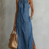 Xoliswa | Soline | Abito in denim con pizzo rétro