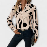 Katherine | Elegant Long Sleeve Blouse with V-Neck