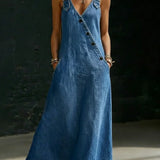 Thandi | Lalie | Abito lungo in denim con bottoni