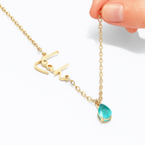 Livia – Gold Necklace with Turquoise Pendant