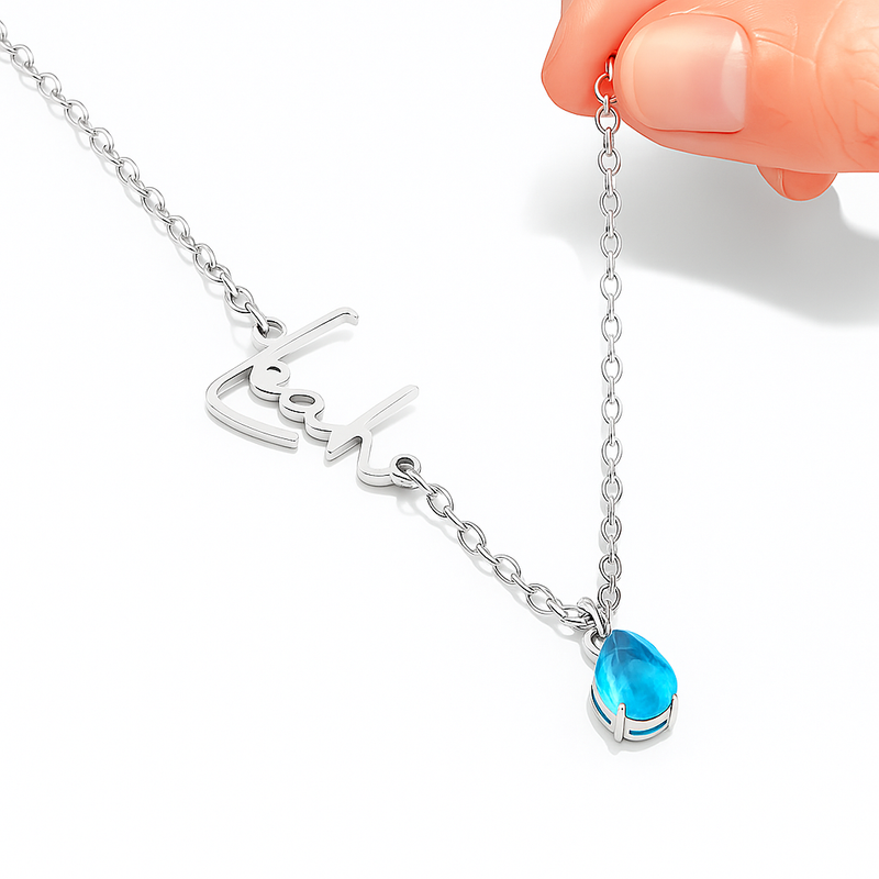 Livia – Gold Necklace with Turquoise Pendant