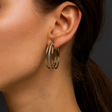Lia – Gold Retro Style Circular Earrings