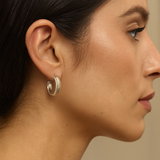 Mia - Vintage silver earrings with golden details