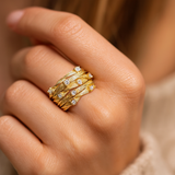 Johana - Vintage Gold Ring with Zirconias