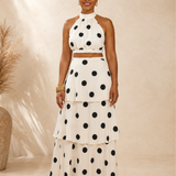 Kelsey | Polka Dot Top and Long Skirt Set