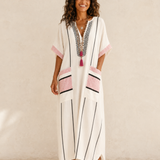Adara Crudo Striped Kaftan