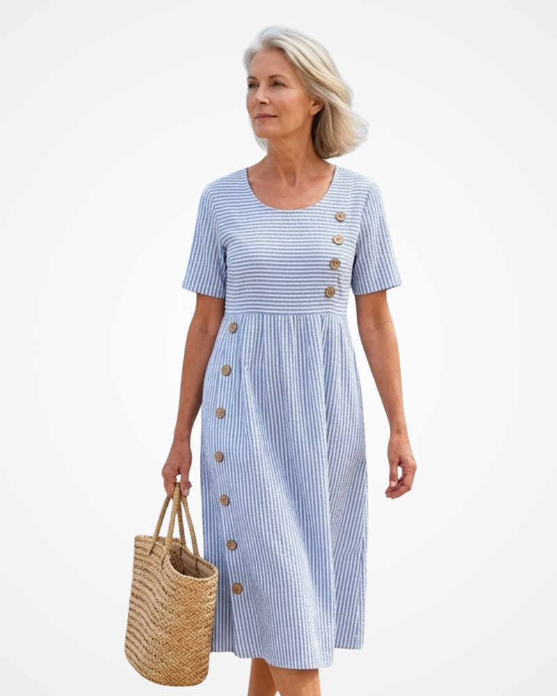 Coralina | Summer Maxi Dress with Clear Stripes