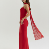 Long fitted dress with choker