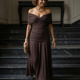 Calen™ | Flowing Midi Dresses with Off-the-Shoulder Design