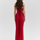 Long fitted dress with choker