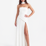 Strapless Long Dress with Slit