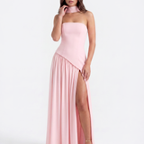 Strapless Long Dress with Slit