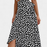 Camila Boho Wrap Skirt with Asymmetrical Print