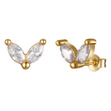 Melanie – Fine gold earrings with a delicate texture.