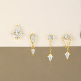 Jana – Gold earrings with an elegant design of fine lines