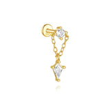 Jana – Gold earrings with an elegant design of fine lines