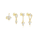 Jana – Gold earrings with an elegant design of fine lines
