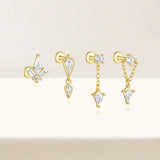 Jana – Gold earrings with an elegant design of fine lines
