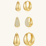 Rosalie – Elegant gold earrings with a curved design.