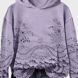 Soft green hoodie sweater with lace details