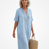Silvana | Textured Maxi Dress with Loose Fit