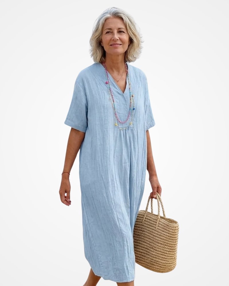 Silvana | Textured Maxi Dress with Loose Fit