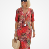 Roxana | Vibrant Floral Wrap Midi Dress
