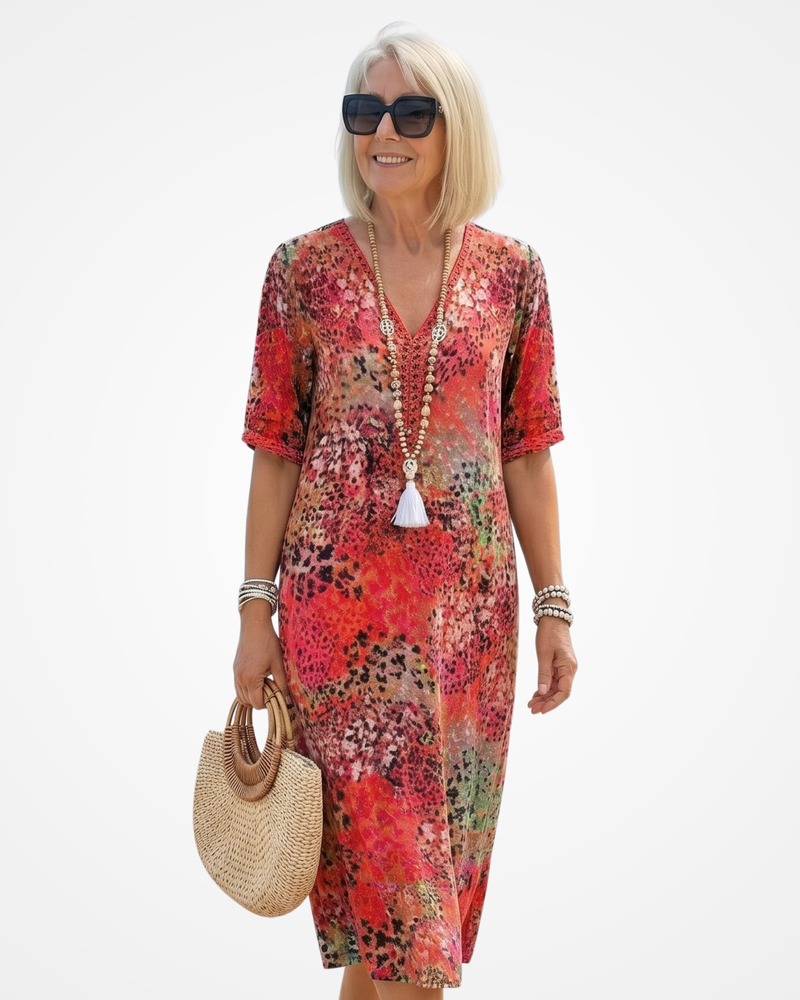 Roxana | Vibrant Floral Wrap Midi Dress