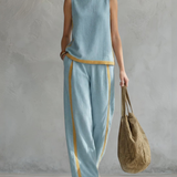 Aurora White Linen Two-Piece Set