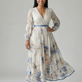 Rielle™ | Wrap Pleated Midi Dress