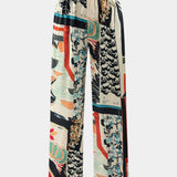 Maple High-Waisted Straight Leg Pants with Floral Print