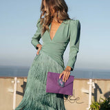 Sage | Fringe Dress