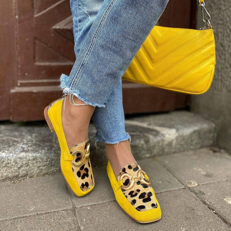Sonia Animal Print Slip-Ons with Decorative Buckle