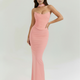 Long fitted dress with choker