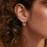 Leni - Gold Earrings with Cross and Sparkling Zirconias