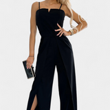 Prescillia Jumpsuit with Spaghetti Straps and Leg Opening
