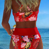 Jolina™ | Two-Piece Bikini with Floral Print and Contrast