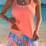 Barbara™ | Elegant Oceanic Print Split Tankini
