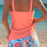 Barbara™ | Elegant Oceanic Print Split Tankini