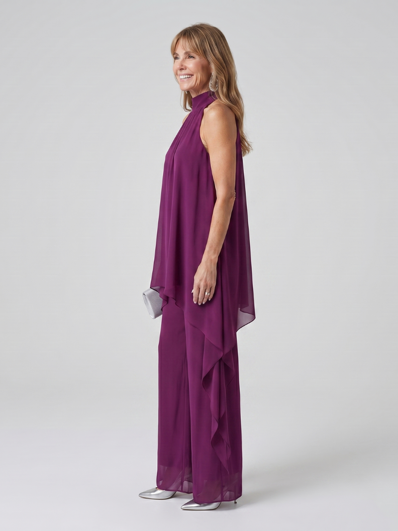 Bearim™ | Asymmetrical Tunic Set with Halter Neck