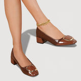 Livana™ | Crocodile Effect Square Heels