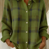 Ugnė - Soft Knit Shirt with Checkered Pattern