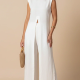 Benigna™ | White Ruffled Tunic Set and Pants