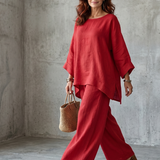 Prue™ | Loose Tunic and Wide Leg Pants Set