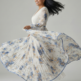 Rielle™ | Wrap Pleated Midi Dress